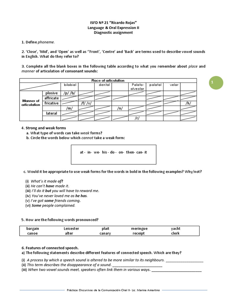 Manner of Articulation of Consonant Sounds | PDF | Human Voice | Phonetics