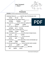 Pronouns: Year 5 Grammar Homework Term 1, Week 7