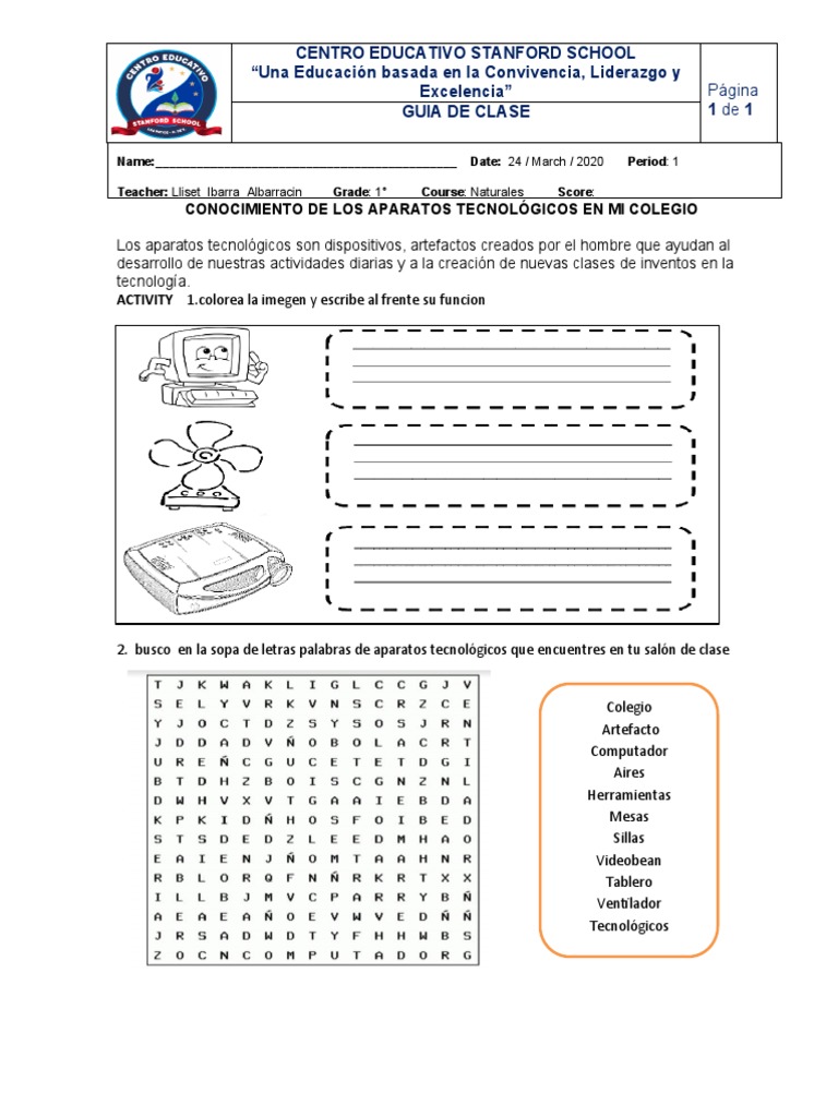 Guia De Clase Informatica Grado Primero 1 Periodo Pdf