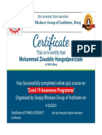 Certificate For Covid 19 PDF