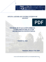 Informe Sobre El Cumplimiento A Los Planes de Mejoramiento PDF
