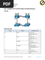 Lab - Configure Ipv4 and Ipv6 Static and Default Routes: Topology