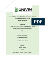 UNIVIM Marco Jurídico Conceptual de La Seguridad Publica. Foro Uno. Arturo Nuñez