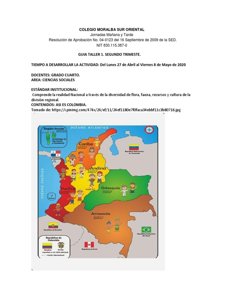 Mapa de Regiones Naturales de Colombia | PDF | Colombia | Andes