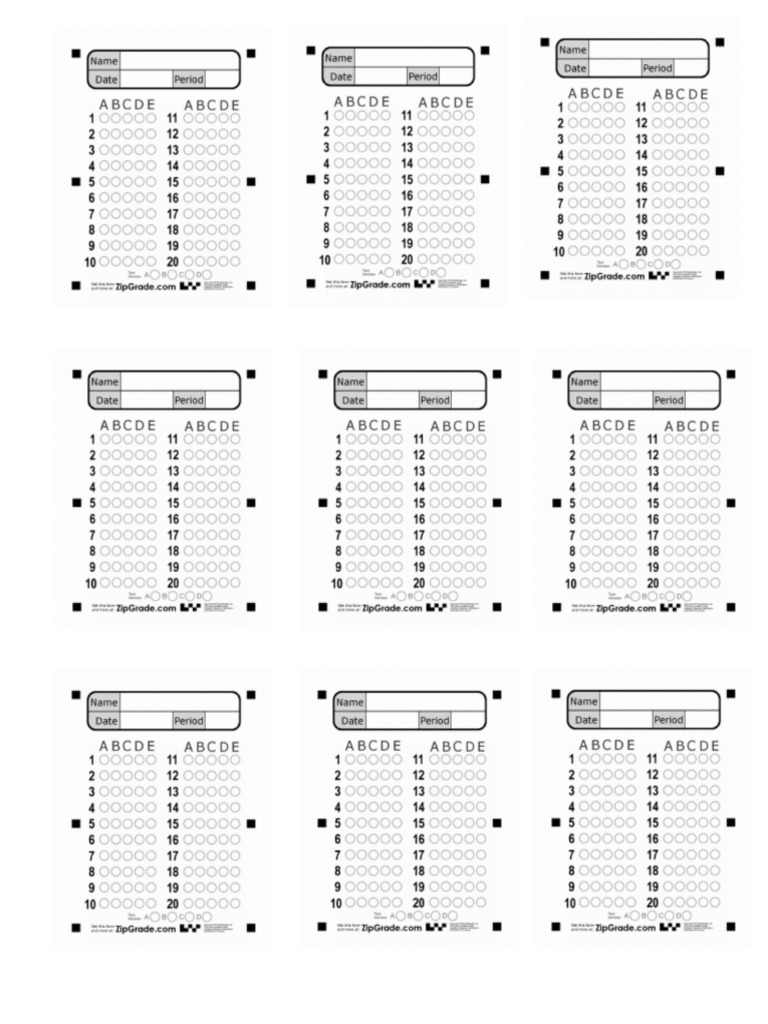 Zipgrade 20 pdf