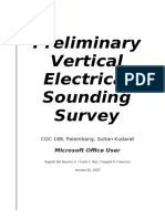 Preliminary Vertical Electrical Sounding Survey