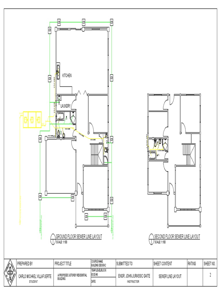 Sewer Line Layout | PDF | Building Engineering | Hydraulic Engineering