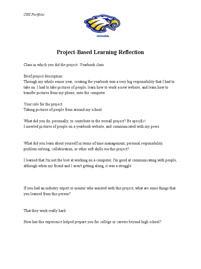 Yearbook Project Reflection and Skills | PDF