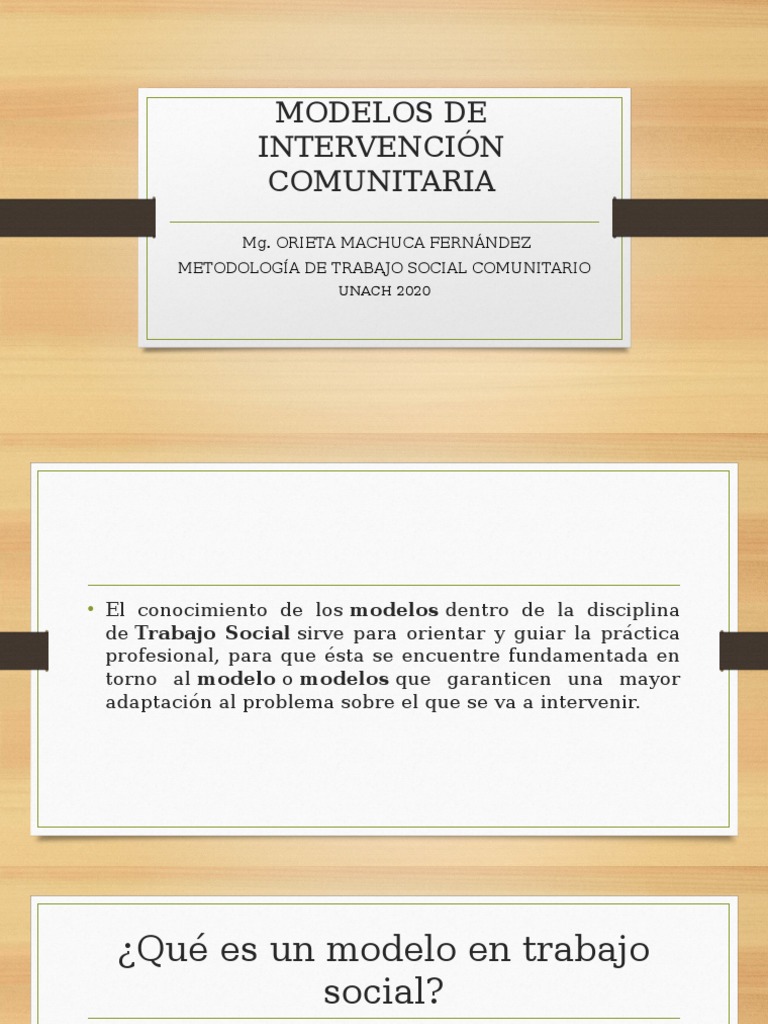 Modelos de Intervención Comunitaria 1 | PDF | Trabajo Social ...