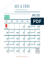 ABS & CORE WORKOUT CALENDAR - APRIL 2020 (Updated)
