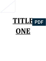 Title ONE