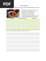 English Exercises Put Each Food Into The Correct Category, Then Make Sentences As in The Example