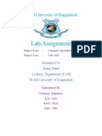 Lab-Assignment: World University of Bangladesh