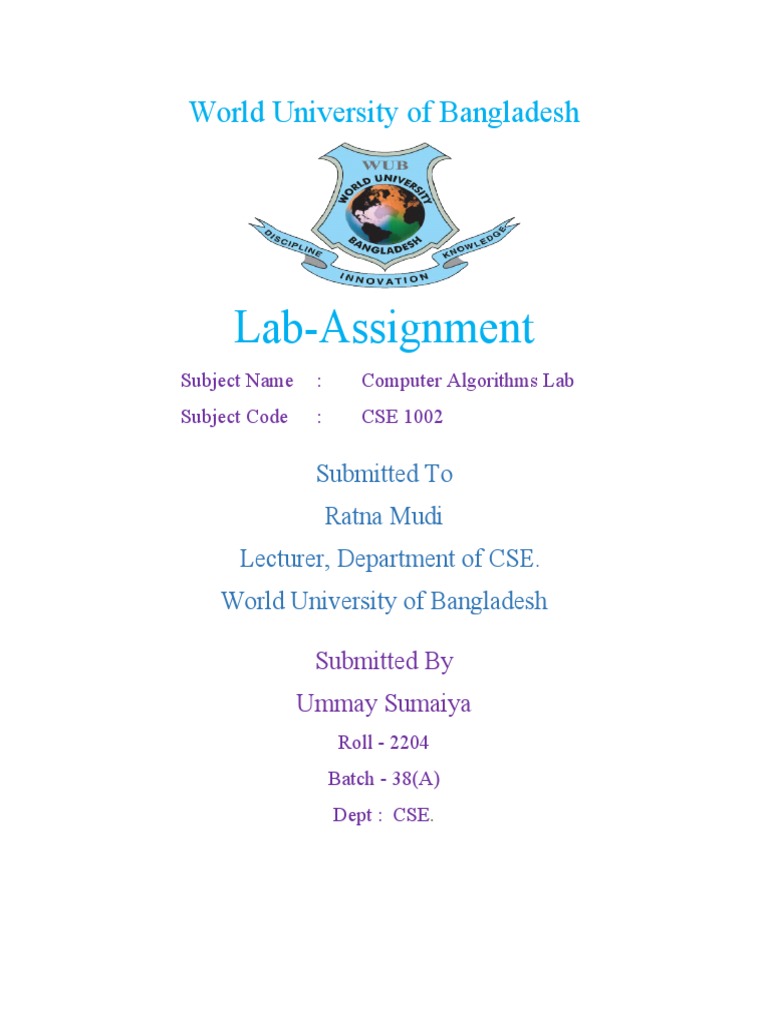Algorithm Lab | PDF | Theoretical Computer Science | Algorithms