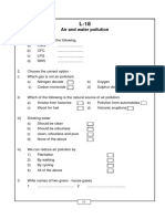Class 8 Science Worksheet - Air and Water Pollution