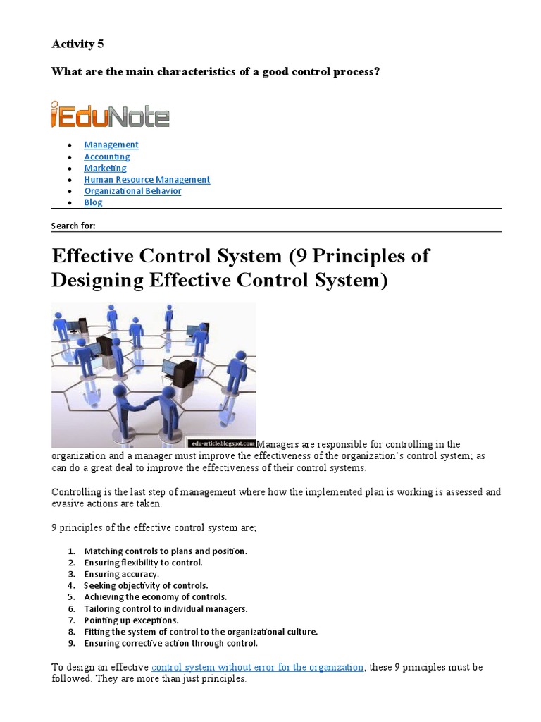 Effective Control System (9 Principles of Designing Effective Control