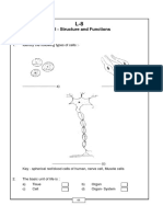 Class 8 Science Worksheet - Cell - Structure and Functions