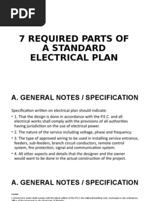 7 REQUIRED PARTS OF A STANDARD ELECTRICAL PLAN