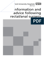 Information and Advice Following Rectal/anal Surgery: Oxford University Hospitals