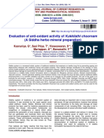 Evaluation of Anti-Oxidant Activity of Kukkilathi Choornam (A Siddha Herbo Mineral Preparation)