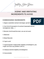 Comedogenic & Irritating Ingredients To Avoid PDF