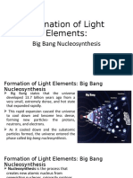 Formation of Light Elements