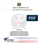 Reglamento Aeronautico Dominicano Rad 121 Requisitos de Operación