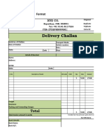 GST Delivery Challan Format in Excel