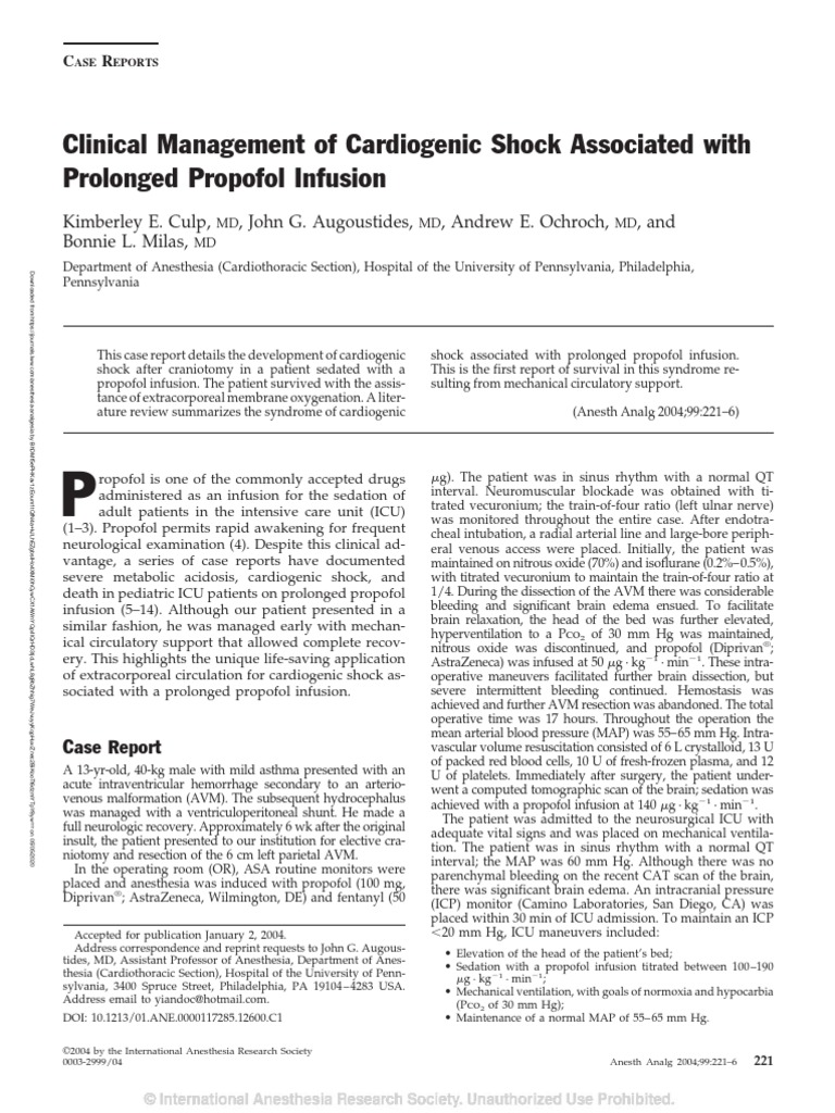 Clinical Management of Cardiogenic Shock.44 | PDF | Shock (Circulatory ...