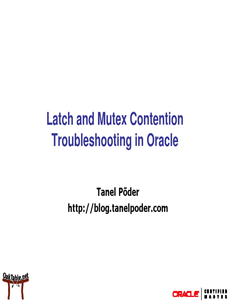 Oracle Latch and Mutex Contention Troubleshooting PDF PDF