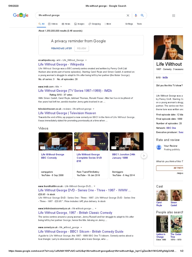 Life Without George: BBC Comedy Series | PDF