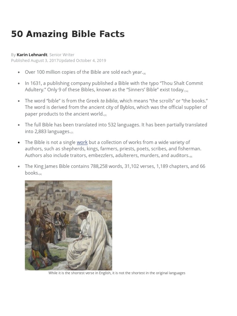 50 Amazing Bible Facts | PDF | Chapters And Verses Of The Bible | Bible