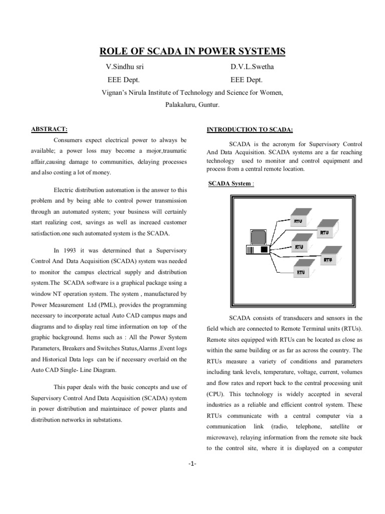SCADA Applications in Power Systems | PDF | Scada | Electric Power ...