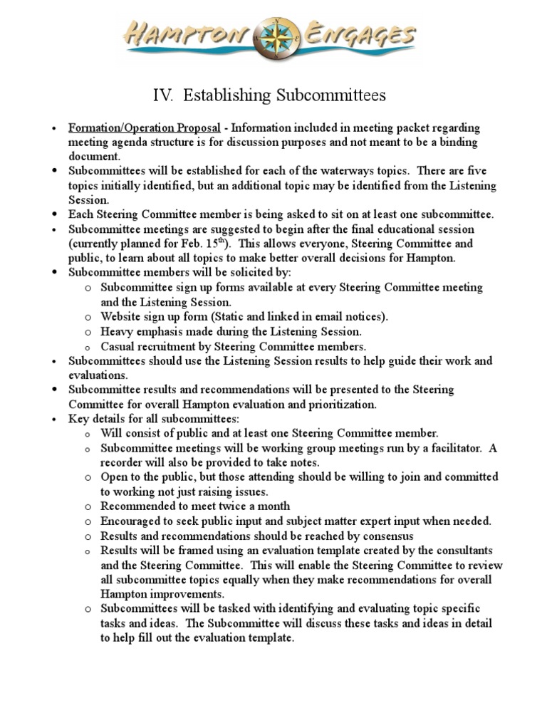 Subcommittee Formation Guidelines | PDF
