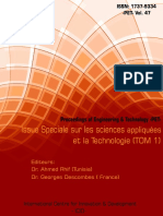Issue Special Sur Les Sciences Appliquées Et La Technologie Tom 1