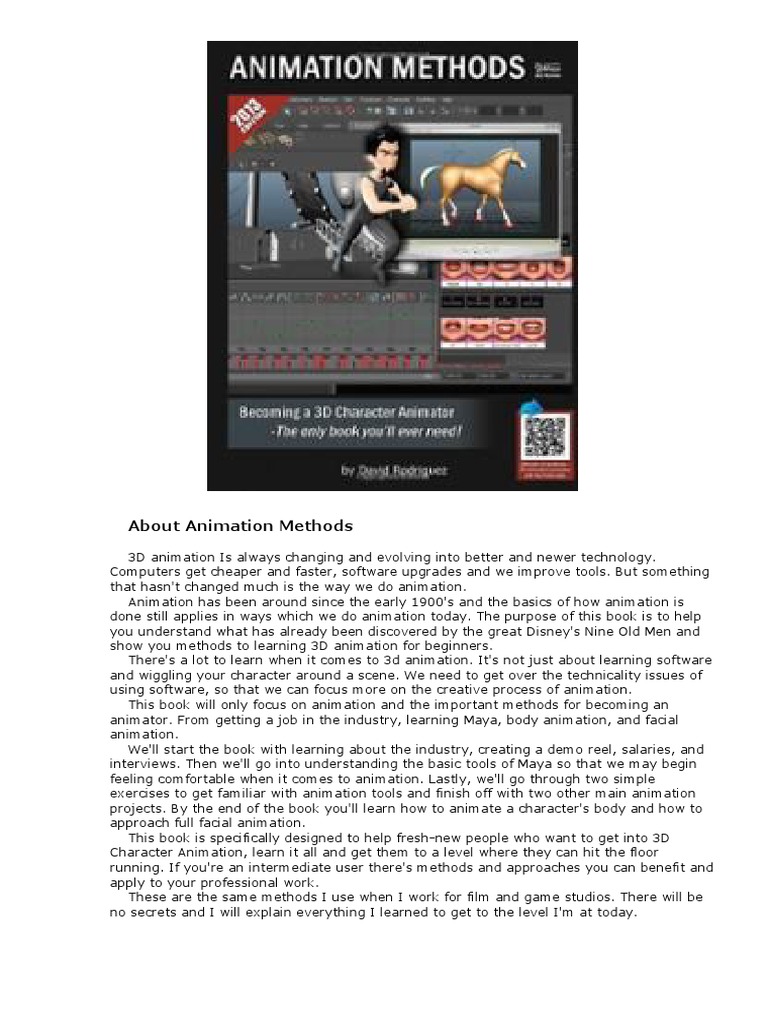 Animation Methods Becoming A 3d Character Animator Pdf Usb Flash Drive Rendering Computer Graphics