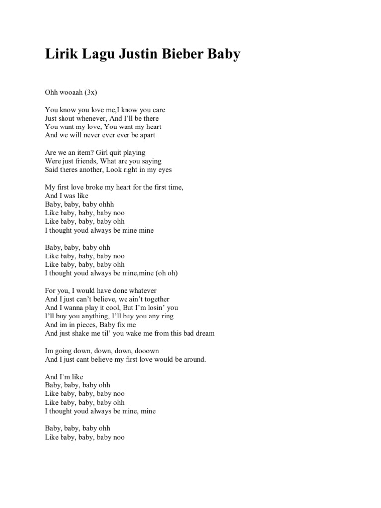 Documents Similar To Lirik Lagu Justin Bieber Baby