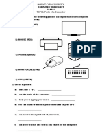 Parts of A Computer Worksheet - Class1