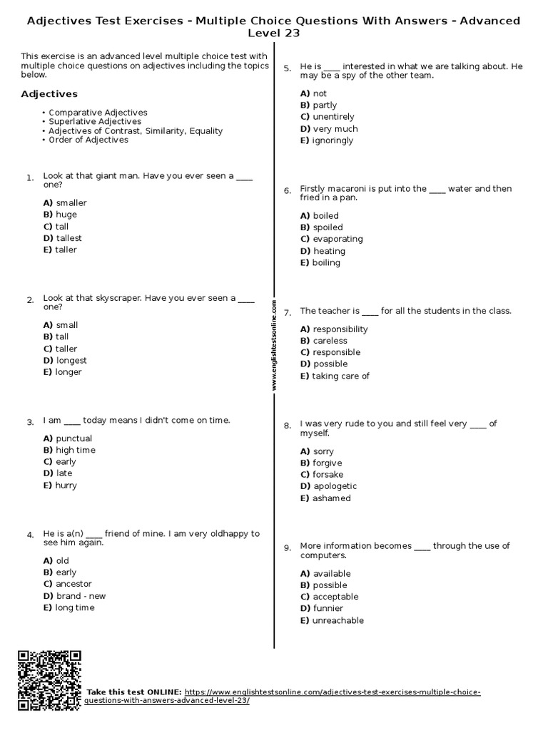 522-adjectives-test-exercises-multiple-choice-questions-with-answers