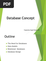 Database Concept: Prepared By: Raquel Ofreneo, MIT