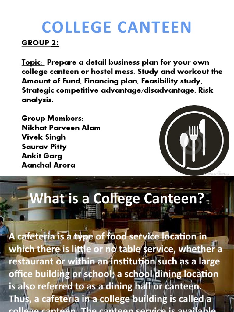 Ppt on Coll Canteen Expense Business
