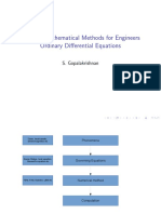 ME673: Mathematical Methods For Engineers Ordinary Di Erential Equations
