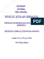 Portofoliu de Progres Scolar PDF