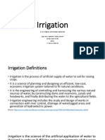 Irrigation: AE 31: Irrigation and Drainage Engineering