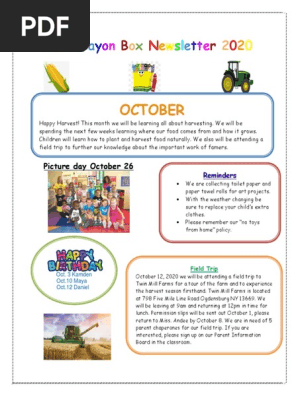 preschool newsletter 