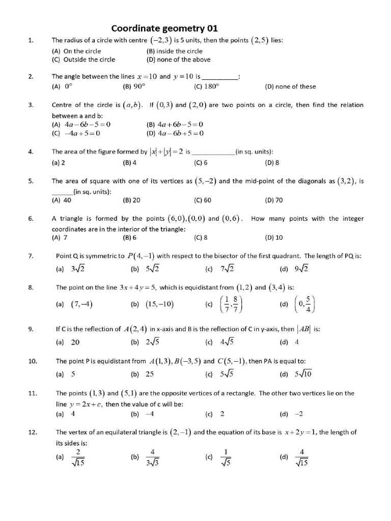 Coordinate Geometry PDF | PDF