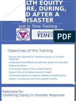Just in Time Training-Health Equity in Disaster Response and Recovery 