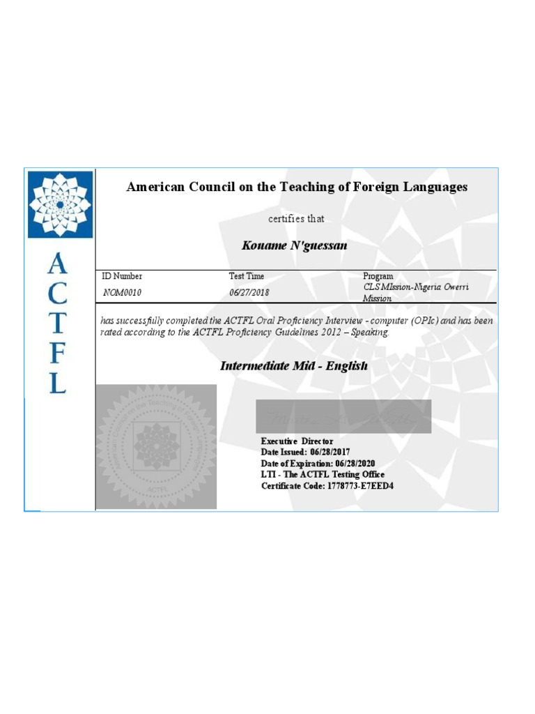 American Council On The Teaching Of Foreign Languages – VLIB
