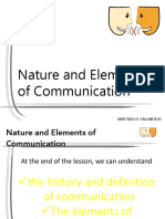Nature and Elements of Communication: Miss Riza O. Villanueva