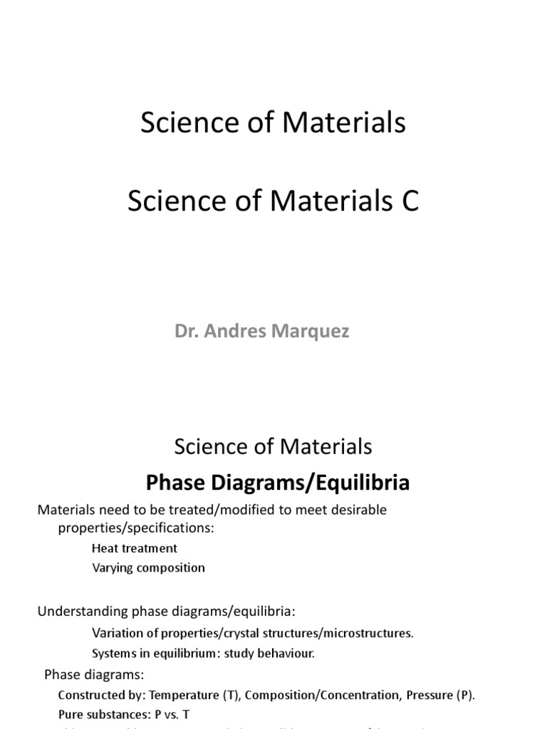 Science of Materials Science of Materials C: Dr. Andres Marquez | PDF